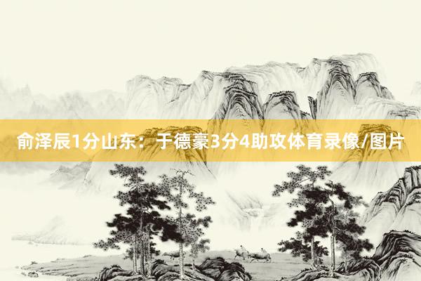 俞泽辰1分 山东:于德豪3分4助攻体育录像/图片