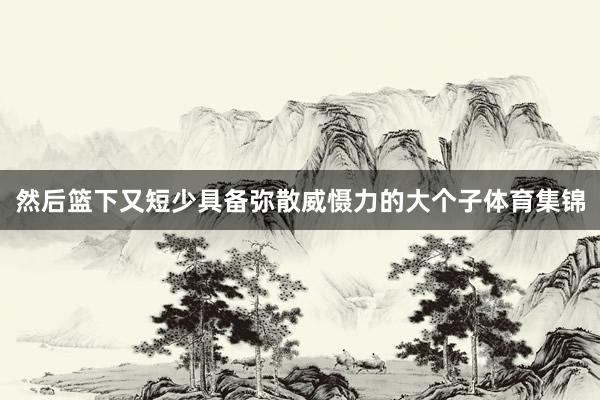 然后篮下又短少具备弥散威慑力的大个子体育集锦